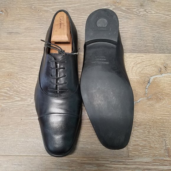 SALVATORE FERRAGAMO Black Leather Oxford Lace Up Mens SZ EU 8 US 9 main image 5